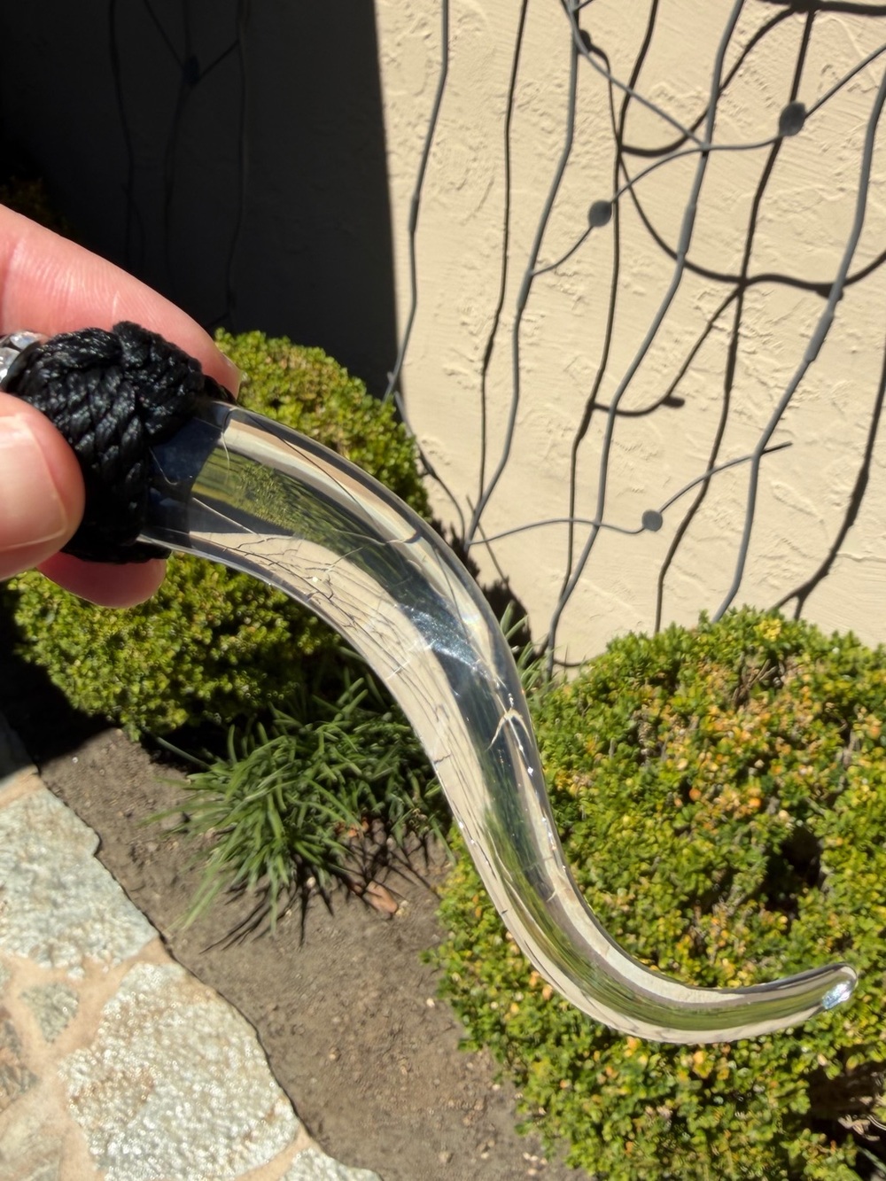 Italian Acrylic Horn Necklace - Picture 4 of 5